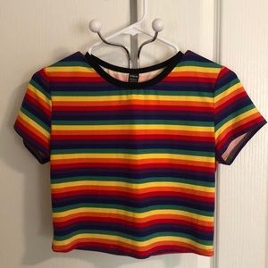 Rainbow crop top from Shein - Large